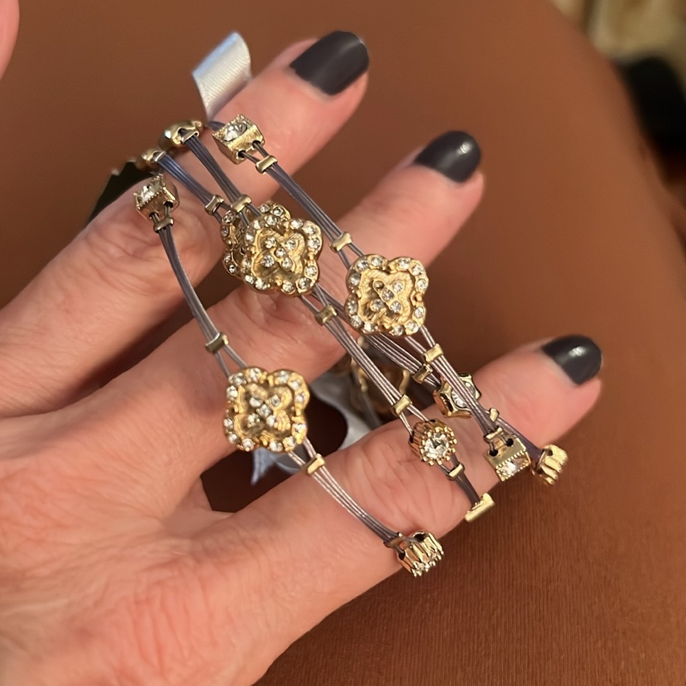 Beaut  Peeter and Gold Bangle with crystal detail